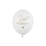 Ballone Just married 30cm Pastell White (6 Stk.)