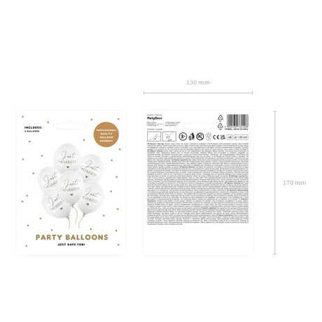 Ballone Just married 30cm Pastell White (6 Stk.)