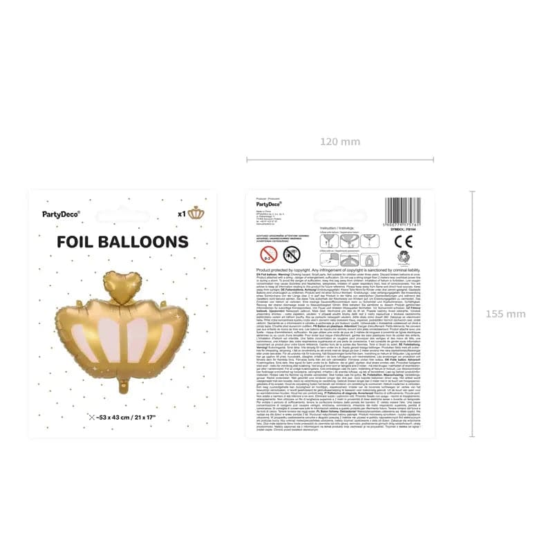Ballone Krone 52cm Metallic Mix (1 Stk.)