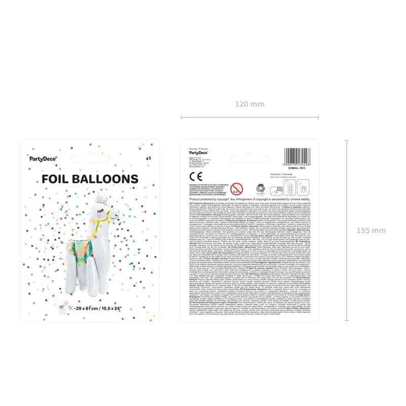 Ballone Lama 61cm Pastell Mix (1 Stk.)