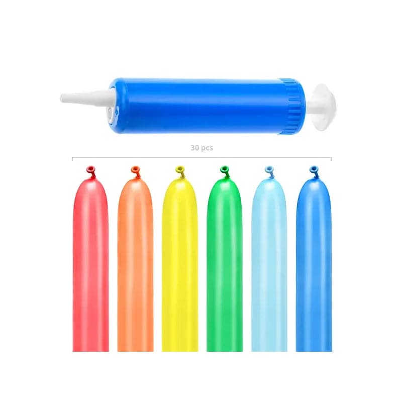 Ballone Modellierset mit Pumpe 130cm Pastell Mix (30 Stk.)