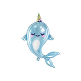 Ballone Narwal 87cm Metallic blau (1 Stk.)