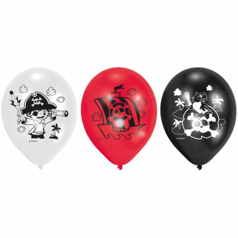 Ballone Piraten 23cm Metallic Mix (6 Stk.)