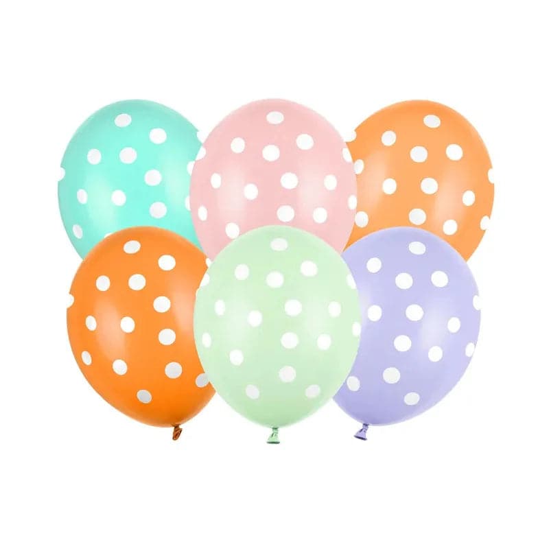 Ballone Punkte 30cm Patell Rainbow (6 Stk.)