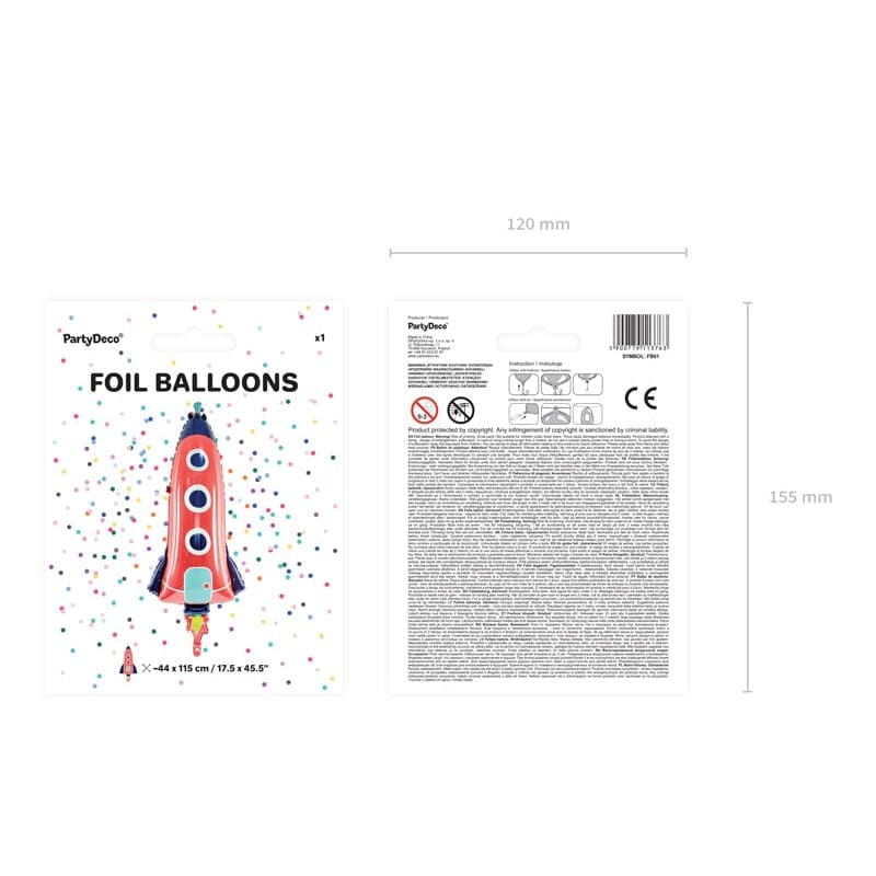 Ballone Rakete 115cm Metallic Mix (1 Stk.)