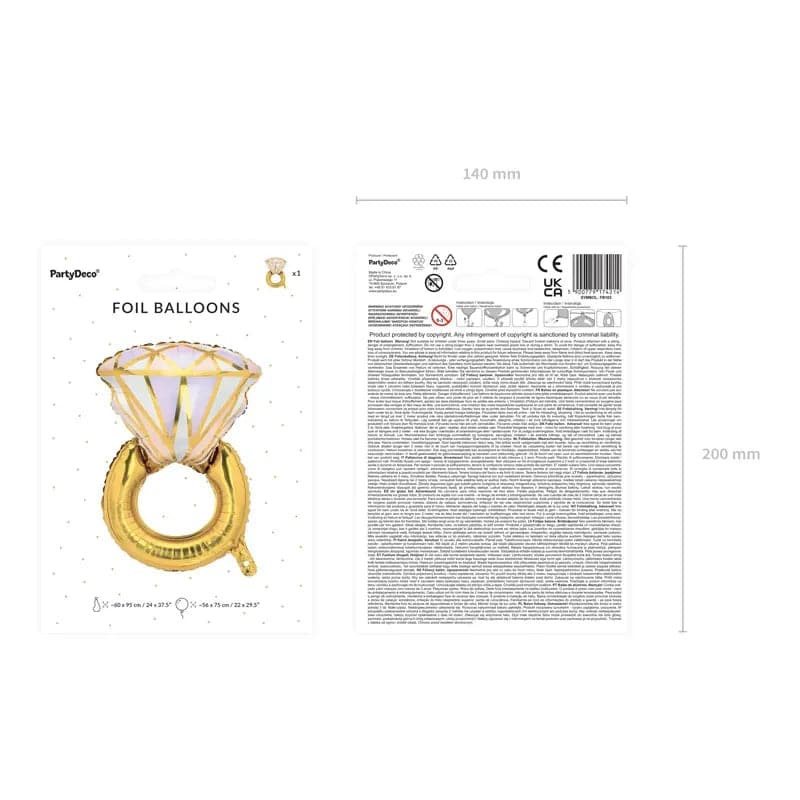 Ballone Ring 95cm Metallic gold (1 Stk.)