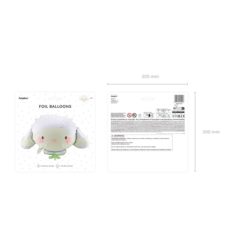 Ballone Schaf 87cm Pastell creme (1 Stk.)