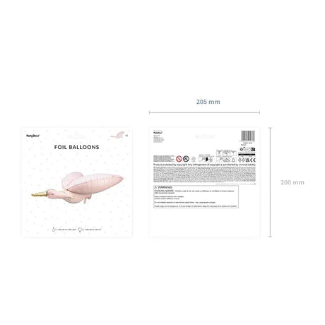 Ballone Storch 103cm Pastell rosa (1 Stk.)