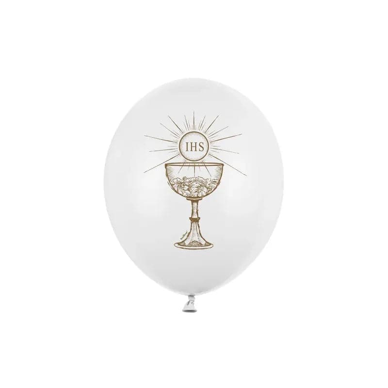 Ballone Taufe 30cm Pastell weiss (6 Stk.)