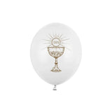 Ballone Taufe 30cm Pastell weiss (6 Stk.)