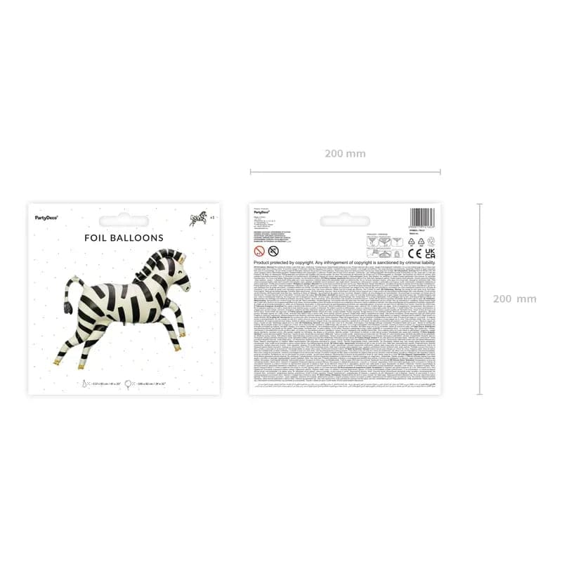 Ballone Zebra 115cm Pastell Mix (1 Stk.)