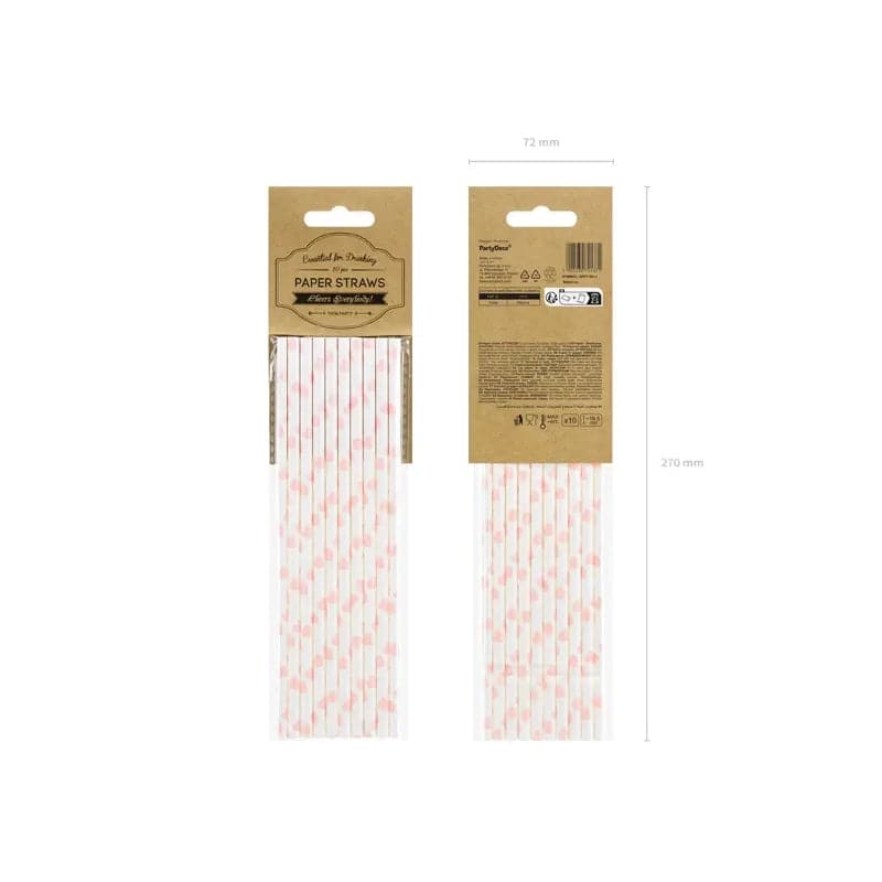 Papierstrohhalme hellrosa 19,5cm