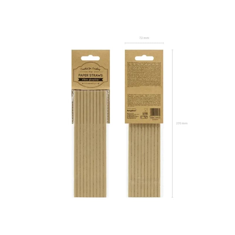 Papierstrohhalme Kraft 19,5 cm (10 Stk.)