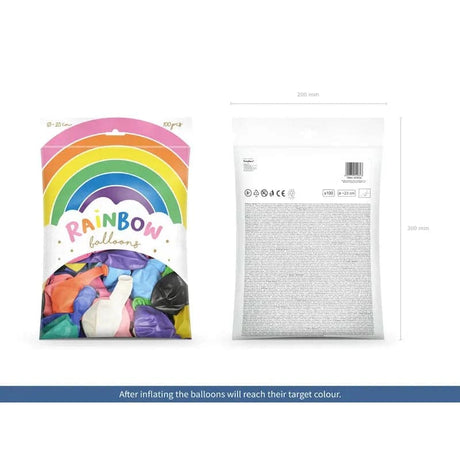 Ballone 23cm Pastell Rainbow (100 Stk.)