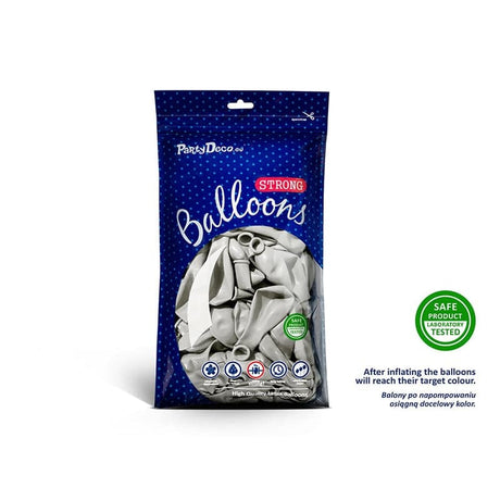 Ballone 30cm Metallic Silver Snow (50 Stk.)