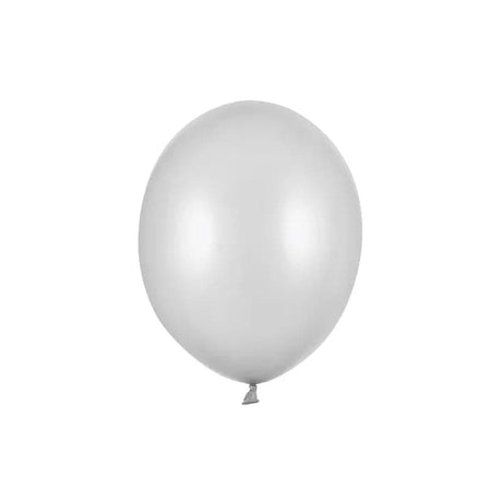 Ballone 30cm Metallic Silver Snow (50 Stk.)