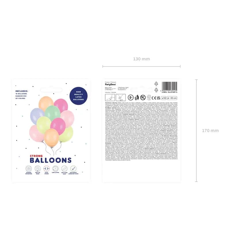 Ballone 30cm Pastel Mix (10 Stk.)