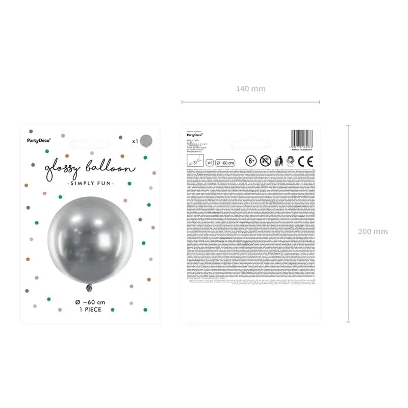 Ballone 60cm Glossy Silber (1 Stk.)