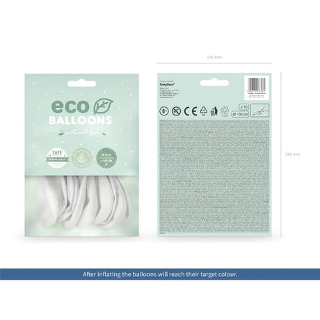 Ballone Eco 30cm Pastell weiß (10 Stk.)
