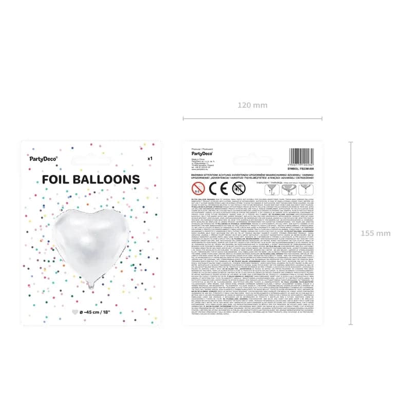 FB Herzballon 61cm weiss