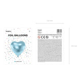 Ballone Herz 45cm Metallic blau (1 Stk.)