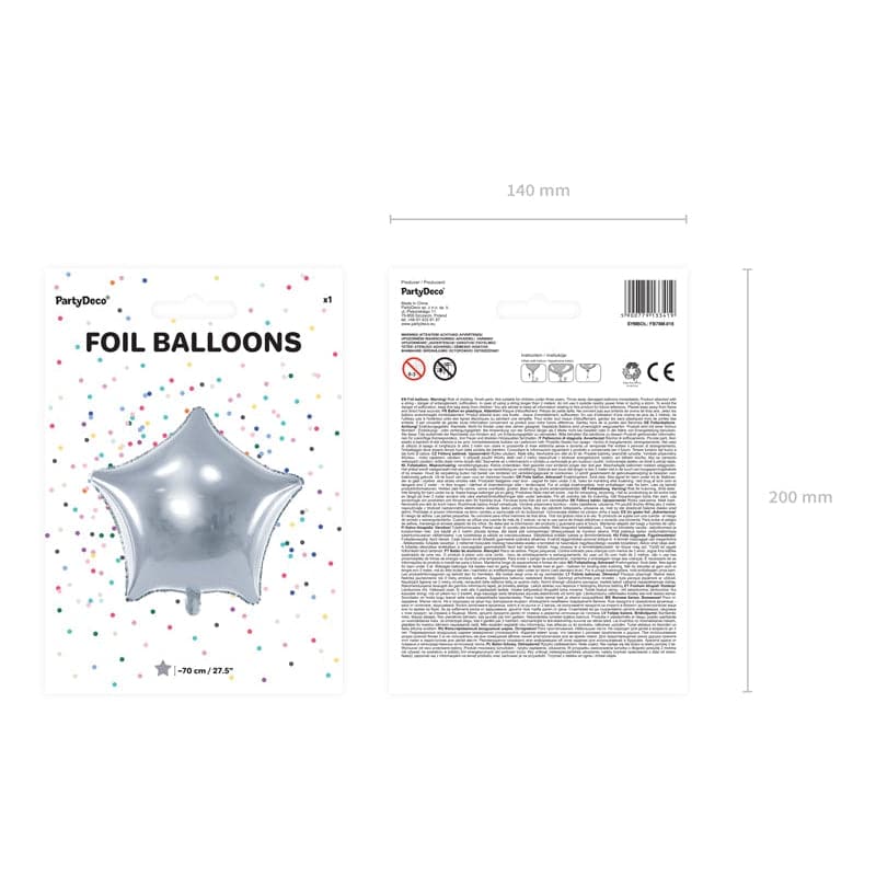 Ballone Herz 70cm Metallic silber (1 Stk.)
