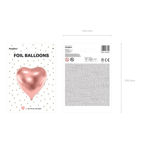 Ballone Herz 72cm Metallic roségold (1 Stk.)