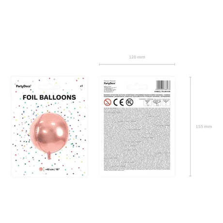 Ballone Kugel 40cm Metallic roségold (1 Stk.)