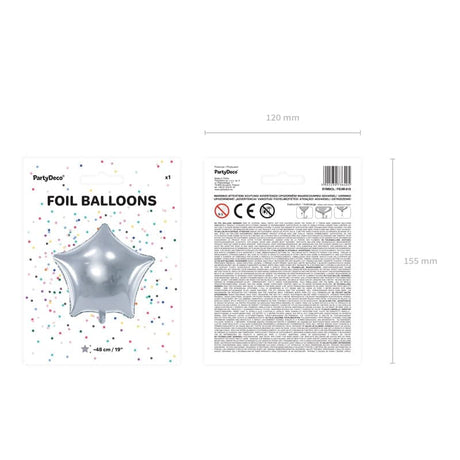 Ballone Stern 48cm Metallic silber (1 Stk.)