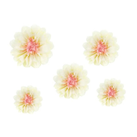 Dekoration aus Seidenpapier Blumen cremefarben 30-20 cm (1