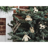 Merry Christmas-Anhänger Holz (10 Stk.)