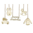 Merry Christmas-Anhänger Holz (10 Stk.)