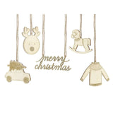 Merry Christmas-Anhänger Holz (10 Stk.)