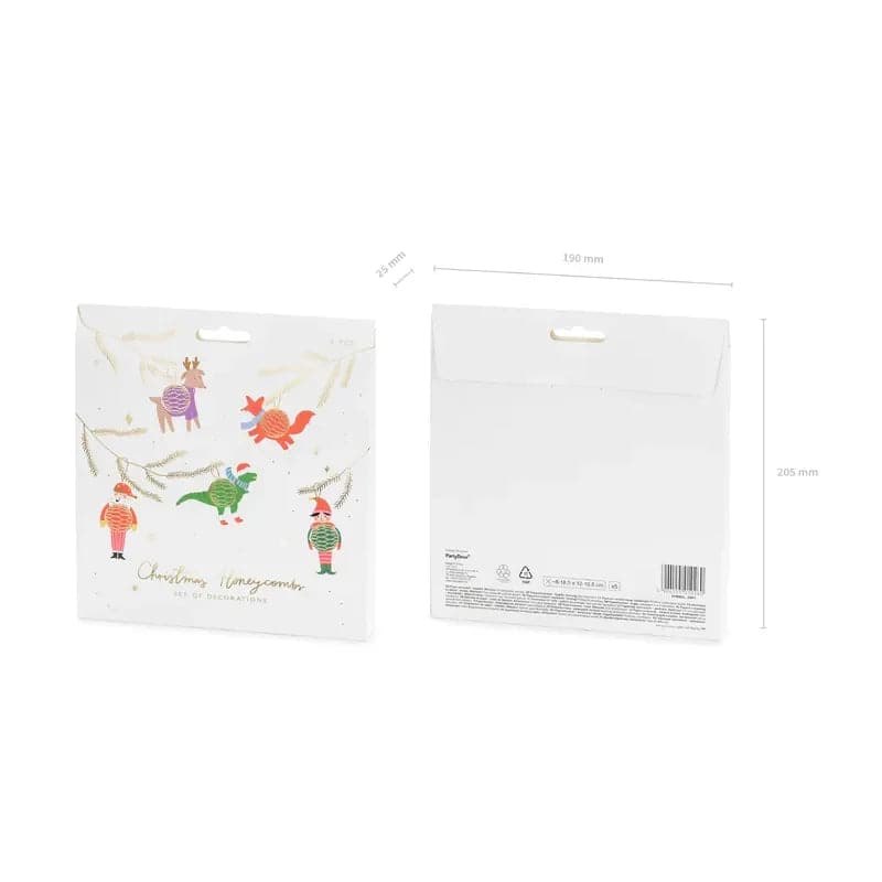 Papierkugeln mit Weihnachtsmotiven Mix (5 Stk.)