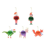 Papierkugeln mit Weihnachtsmotiven Mix (5 Stk.)