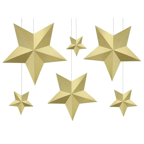 Sterne-Anhänger Set Pastell gold (6 Stk.)