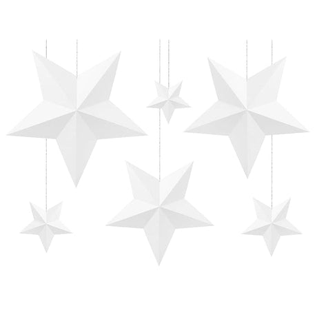 Sterne-Anhänger Set Pastell weiss (6 Stk.)