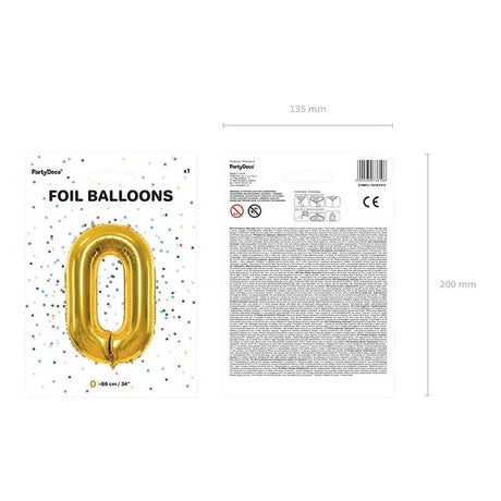 Ballone Zahl 86cm Metallic gold (1 Stk.)