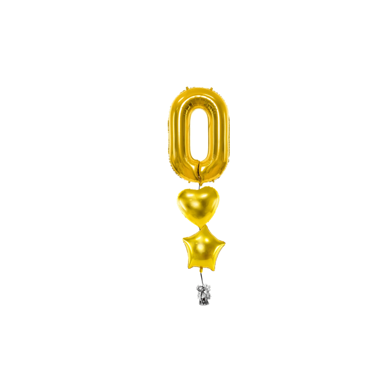 Ballone Zahl 86cm Metallic gold (1 Stk.)