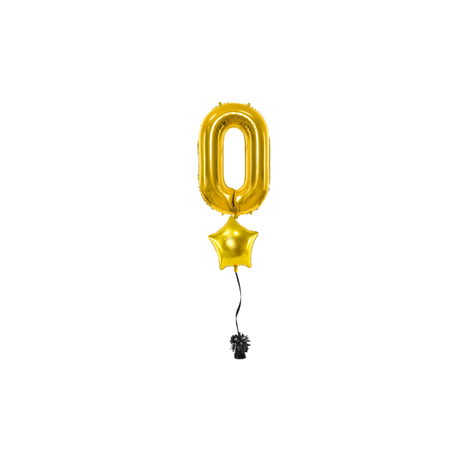 Ballone Zahl 86cm Metallic gold (1 Stk.)