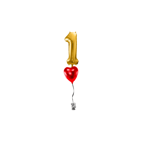 Ballone Zahl 1 in gold Ballonbouquet