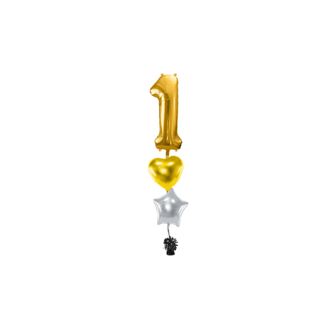 Ballone Zahl 1 in gold Ballonbouquet