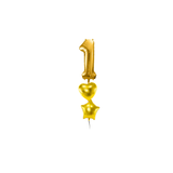 Ballone Zahl 1 in gold Ballonbouquet