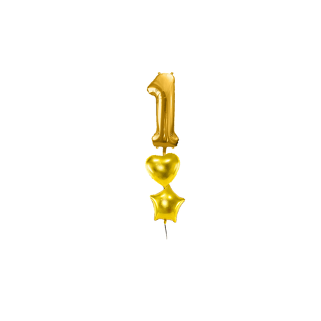 Ballone Zahl 1 in gold Ballonbouquet