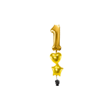 Ballone Zahl 1 in gold Ballonbouquet