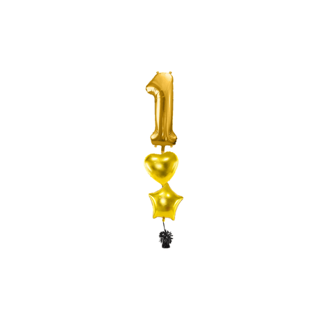 Ballone Zahl 1 in gold Ballonbouquet