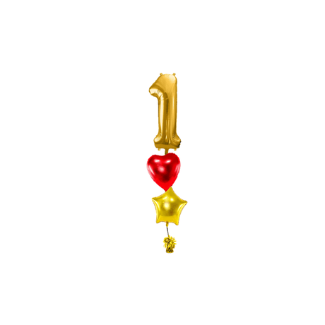 Ballone Zahl 1 in gold Ballonbouquet