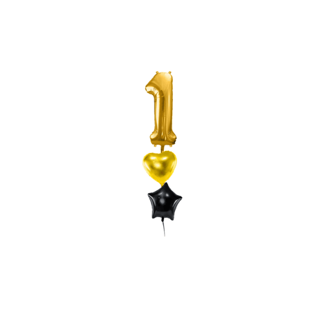 Ballone Zahl 1 in gold Ballonbouquet