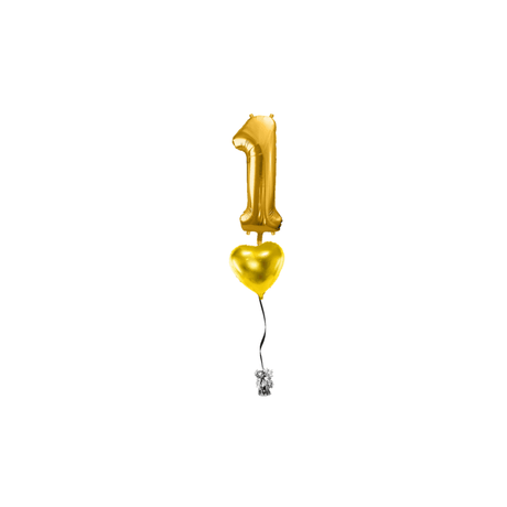 Ballone Zahl 1 in gold Ballonbouquet
