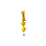 Ballone Zahl 1 in gold Ballonbouquet